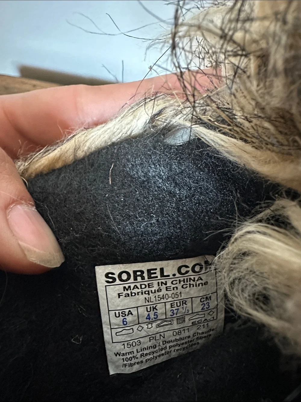 Sorel NL 1540-051 Women's 6 Faux Fur Lace Up Boots